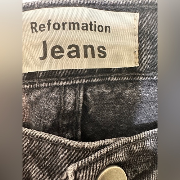 Reformation Black Dixie High Rise Denim Shorts - Picture 3 of 6